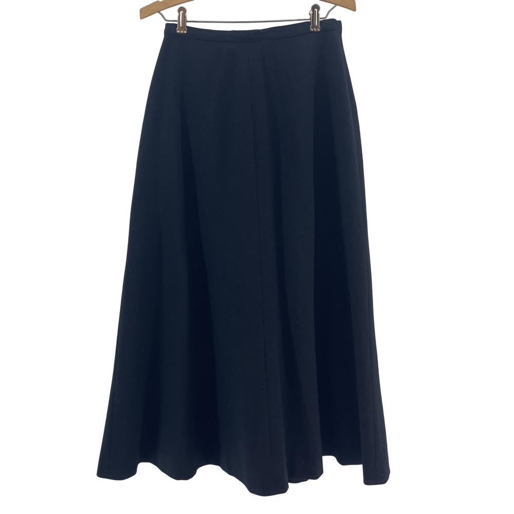 Vintage Gianni‎ Sport Maxi Skirt 6 Black A-Line Minimalist Made USA High Waist